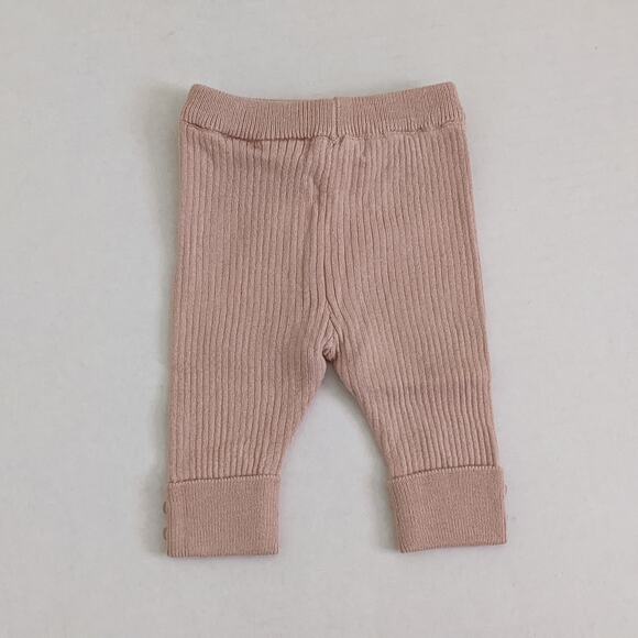 Zara Dusty Pink Ribbed Knit Leggings 0/1m - Picture 4 of 4